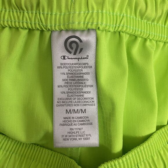 Champion Men’s Athletic Shorts Medium Neon Green Running Gym NWT - Picture 9 of 9